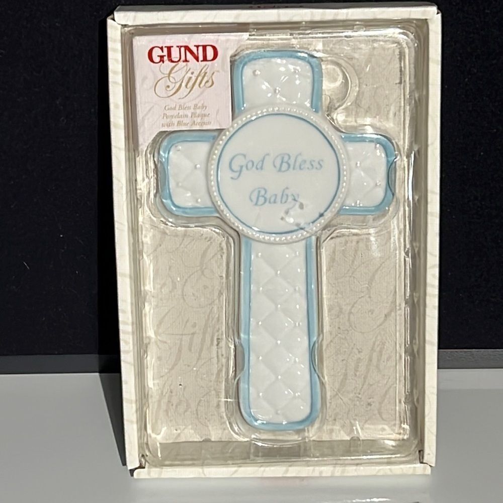 New in Package Gund Gifts "God Bless Baby" Cross